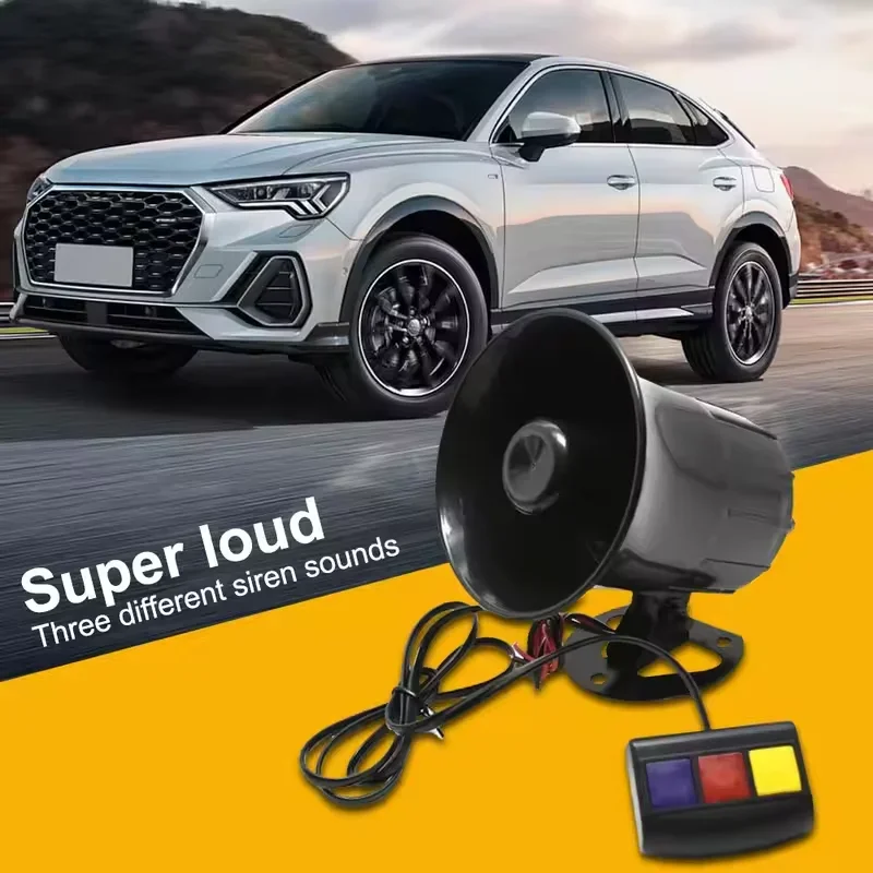 12 فولت 3 لهجة آلة تنبيه السيارة دراجة نارية مكبر الصوت النار بوق الإنذار المتكلم الطوارئ مكبر صوت المتكلم لمعظم السيارات الدراجات النارية #1