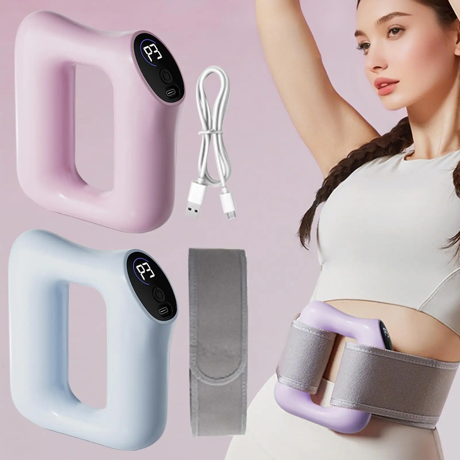 Portable Percussion Fascia Ring Rechargeable Massage Deep Tissue Tool With Heat Muscle Relief Full-Body Fascia Massaging Device