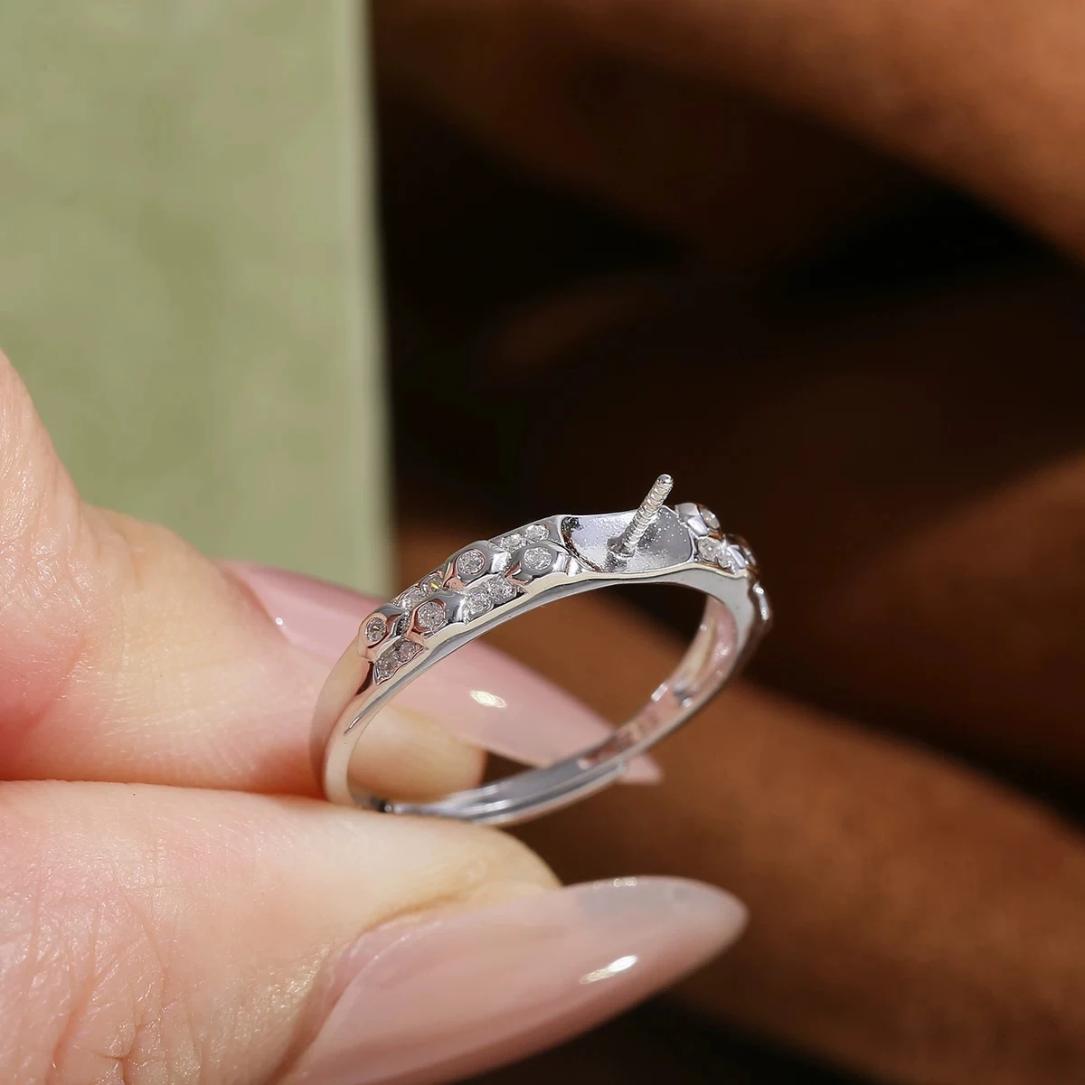 S925 Sterling Silver Adjustable Finger Ring Mountings Base Setting Findings Jewelry Components for 8-10mm Pearls 3pcs/lot