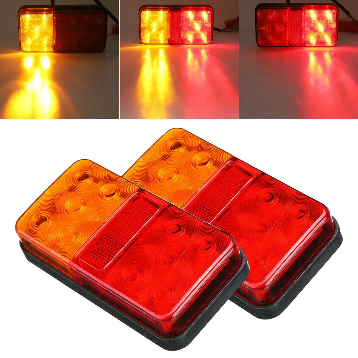 

2PCS Car Rear Tail Warning Signal LEDTruck Light Trailer Indicator Stop Brake Lights 12V Waterproof for Car Caravan Van LED Lamp