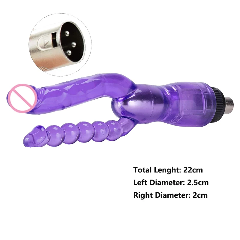 Sex Machine A2 / F2  3XLR Attachment Double Head Dildo Masturbation Cup Sex Love Machine For Women Man