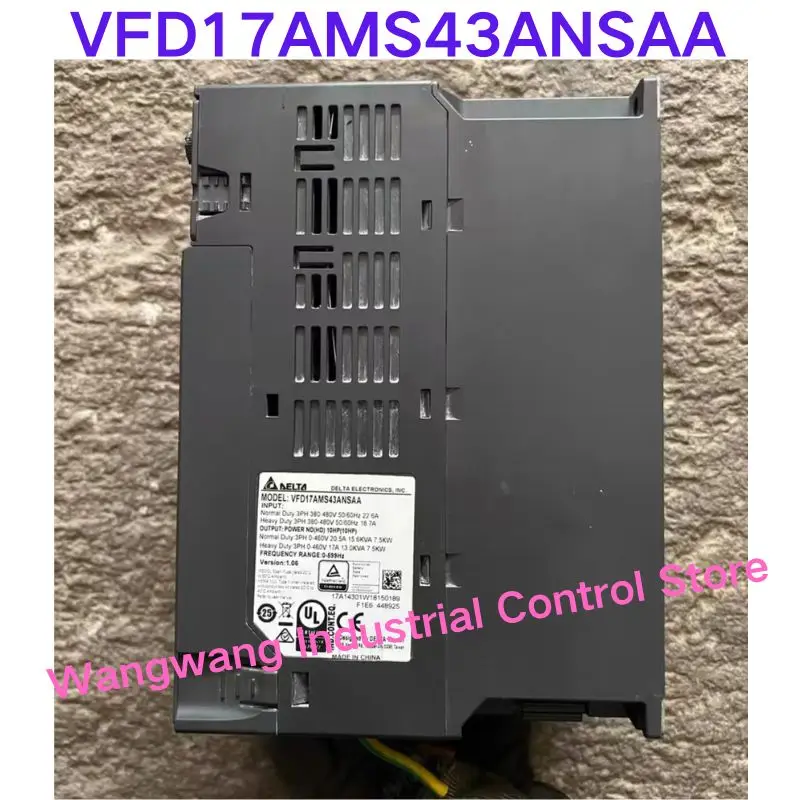 Second-hand test OK , 7.5KW VFD17AMS43ANSAA frequency  converter