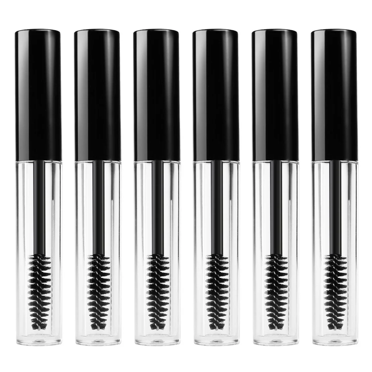 6 Stück 3,5 ml leere Tuben für Wimperntusche, Wimperncreme, klarer Körper, um verbleibende Menge zu sehen, leichtes Wimpernbürstenrohr
