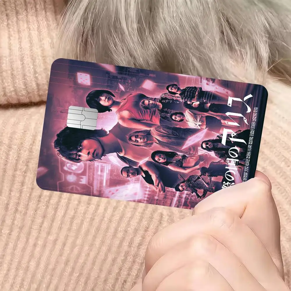 حار الإثارة التلفزيون أليس في بوردرلاند أنيمي الغطاء الأمامي لاصق غشائي الجلد لبطاقة الخصم الائتمان رقاقة صغيرة كبيرة #5