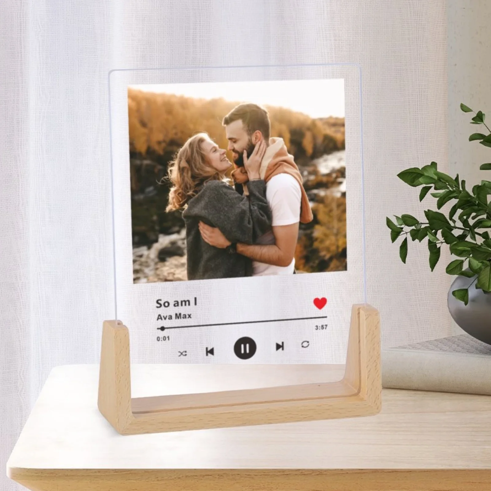 Personalized Music Plaque Couple Acrylic Photo Frame Custom Music Code Frames Desktop Decoration Anniversary Gifts for Boyfriend