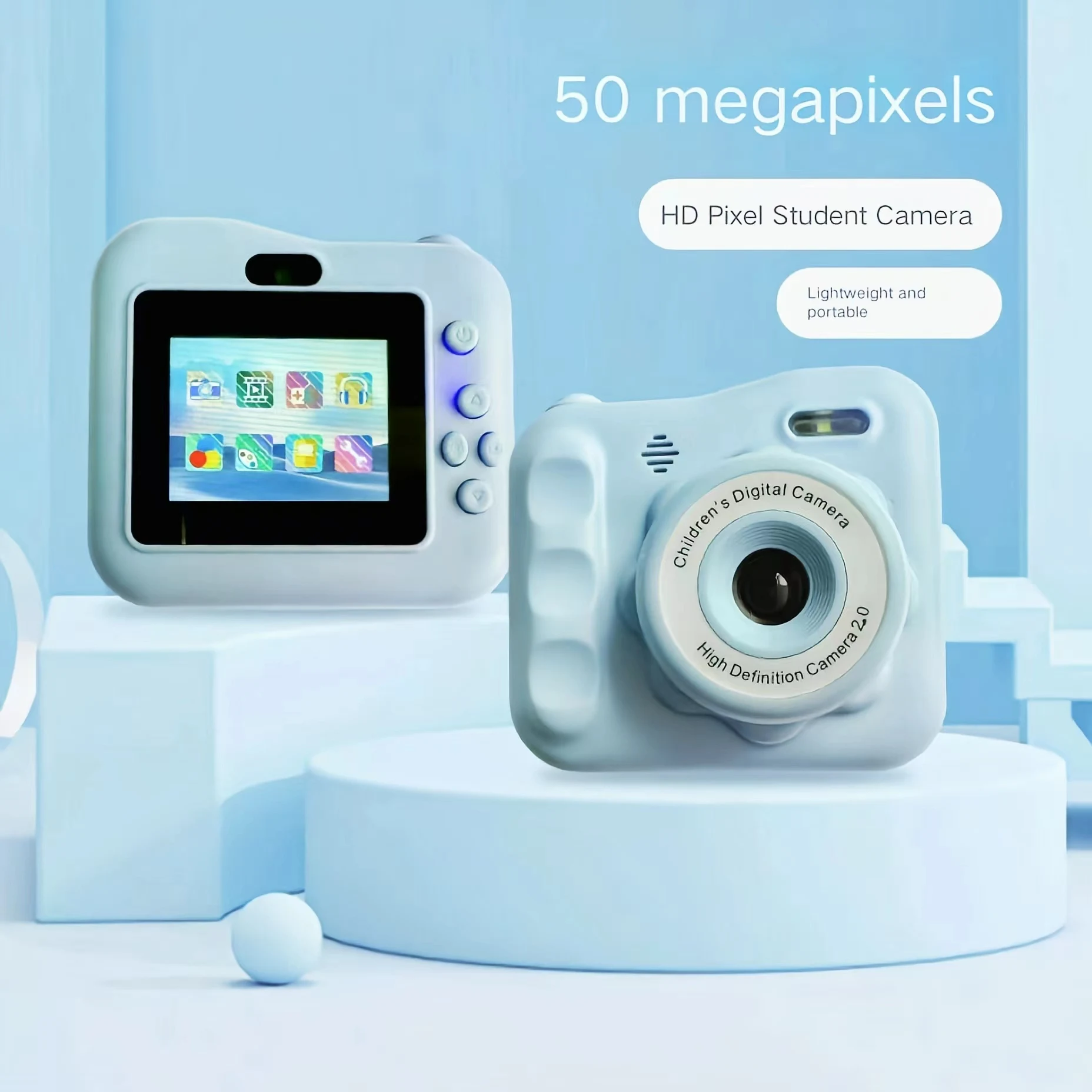 Children's Toy Camera Mini Camera Children's Digital Camera with Video Cartoon 256GB SD Card Suitable for Boys and Girls Christm