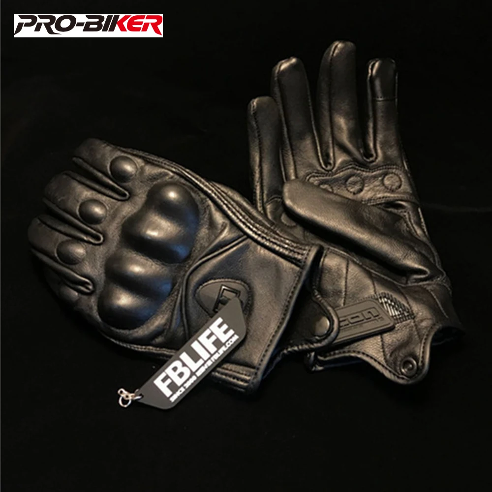 

Men's Motorcycle Gloves Anti Fall Goat Leather Touch Screen Full Finger Motorcycle Rider Equipment Gloves Women's Anti Slip
