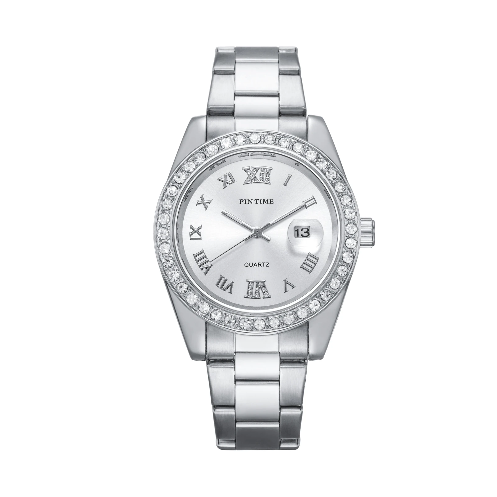 Montres à quartz diamant pour hommes et femmes, grand cadran, horloge de marque de luxe, montre féminine