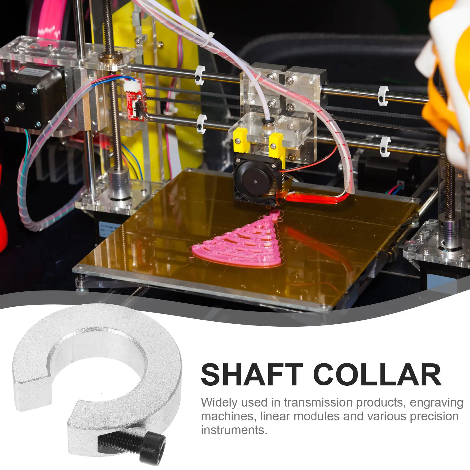 Aluminum Alloy Screw-Type Shaft Collar Clamp for Positioning on Linear Rails and CNC Machinery