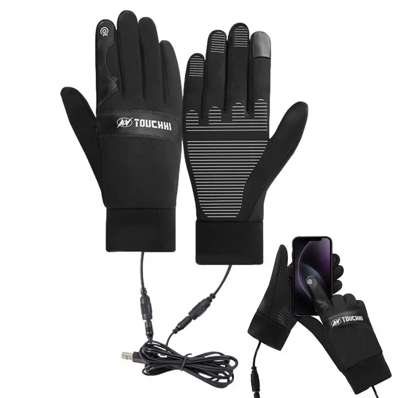 

USB Heated Motorcycle Gloves Motorcycle Riding Gloves Full Finger Workout Gloves Waterproof Winter Touchscreen Gloves Windproof