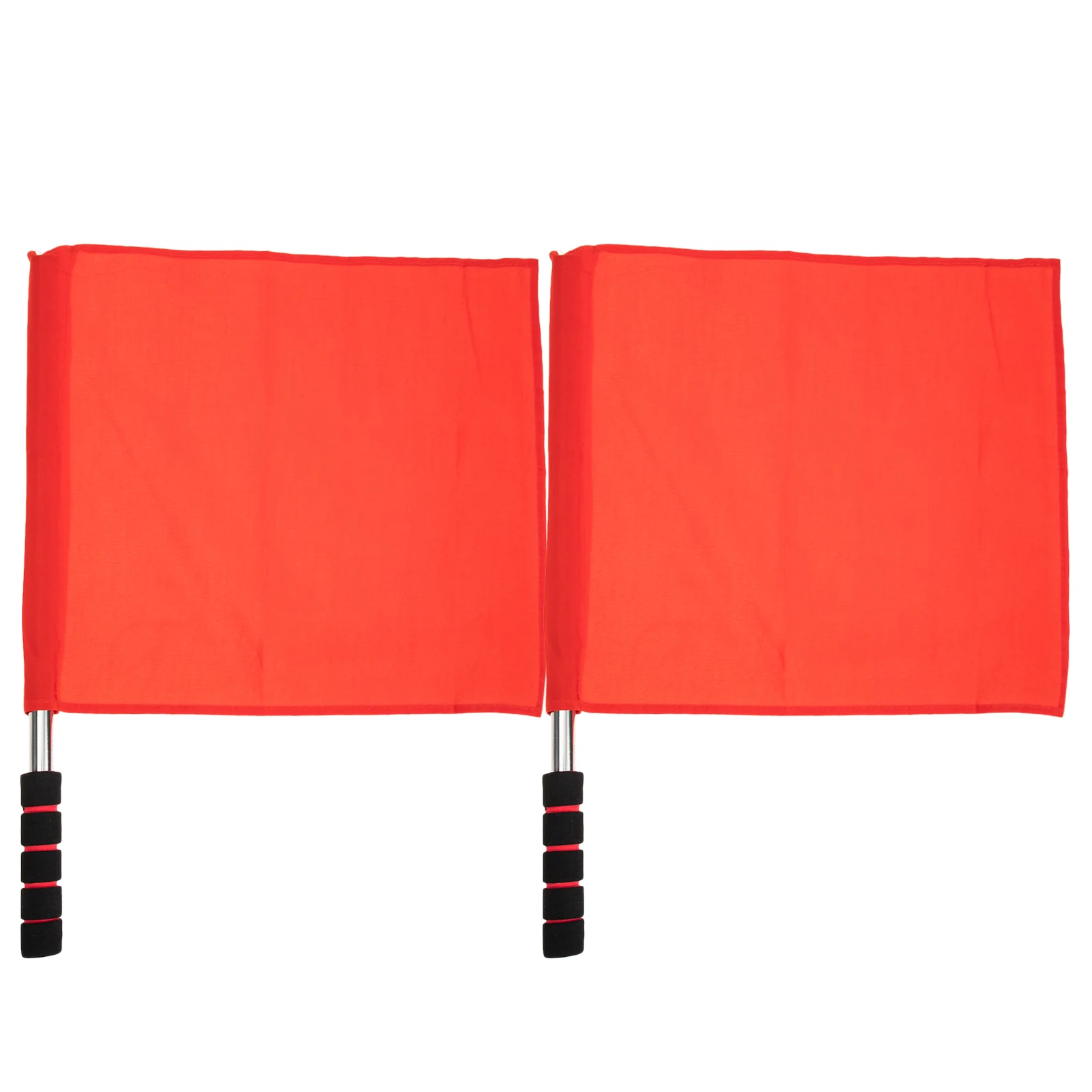 2 Pcs Red Flags Signal Commanding Referee Conducting Warning Racing Match Hand-cranked