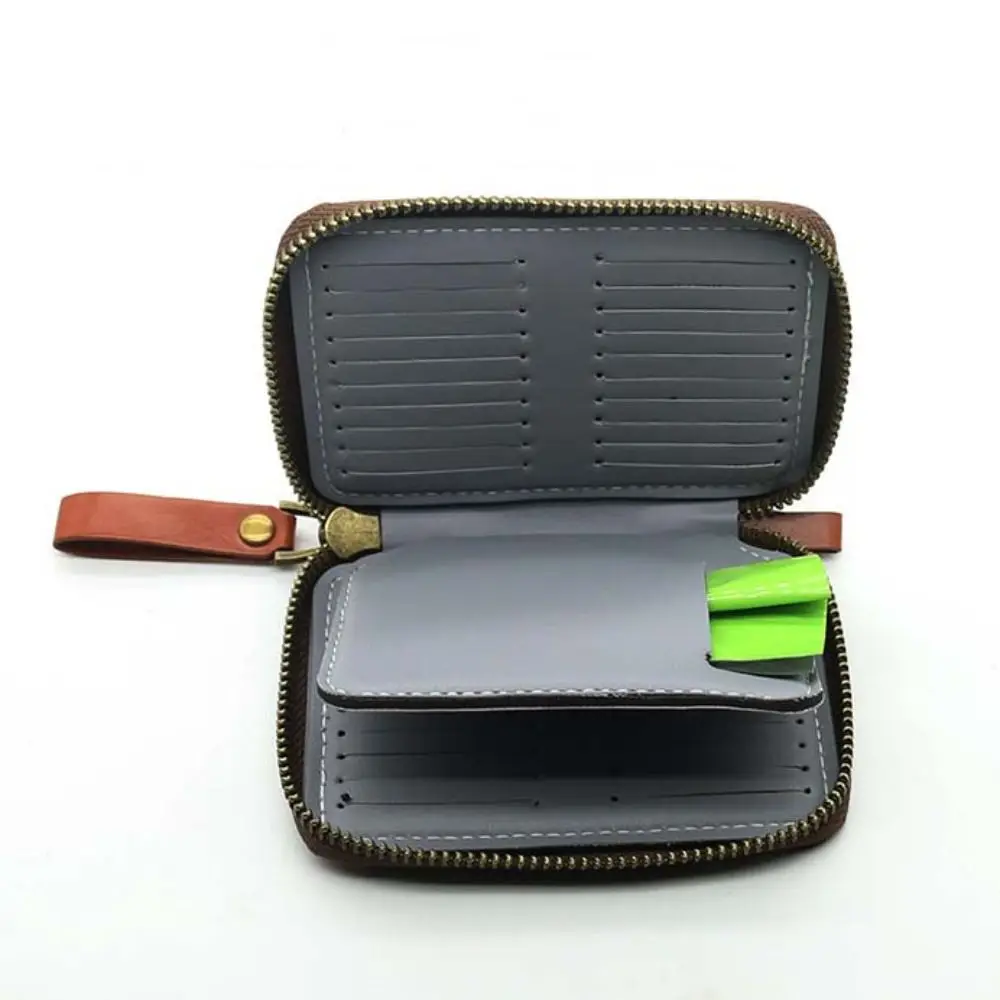 PU Leather Lure Wallet Bag Lure Storage Carrying Case Jig Spinner Bag Large Capacity With Zipper Fishing Bag Tackle Bag