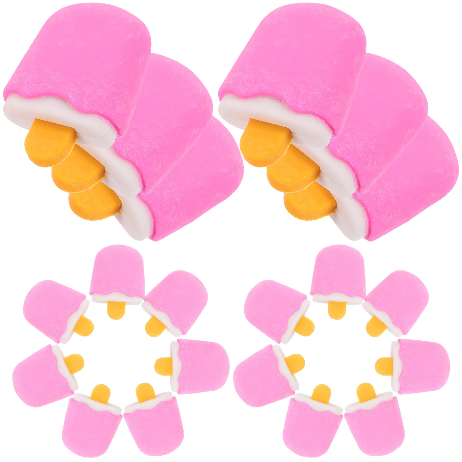 

20pcs Cake Eraser Space Saving Cute Kids Bulk Tpr Mini Daily Usage Portable Ice Cream Erasers Cartoon Model Adorable School