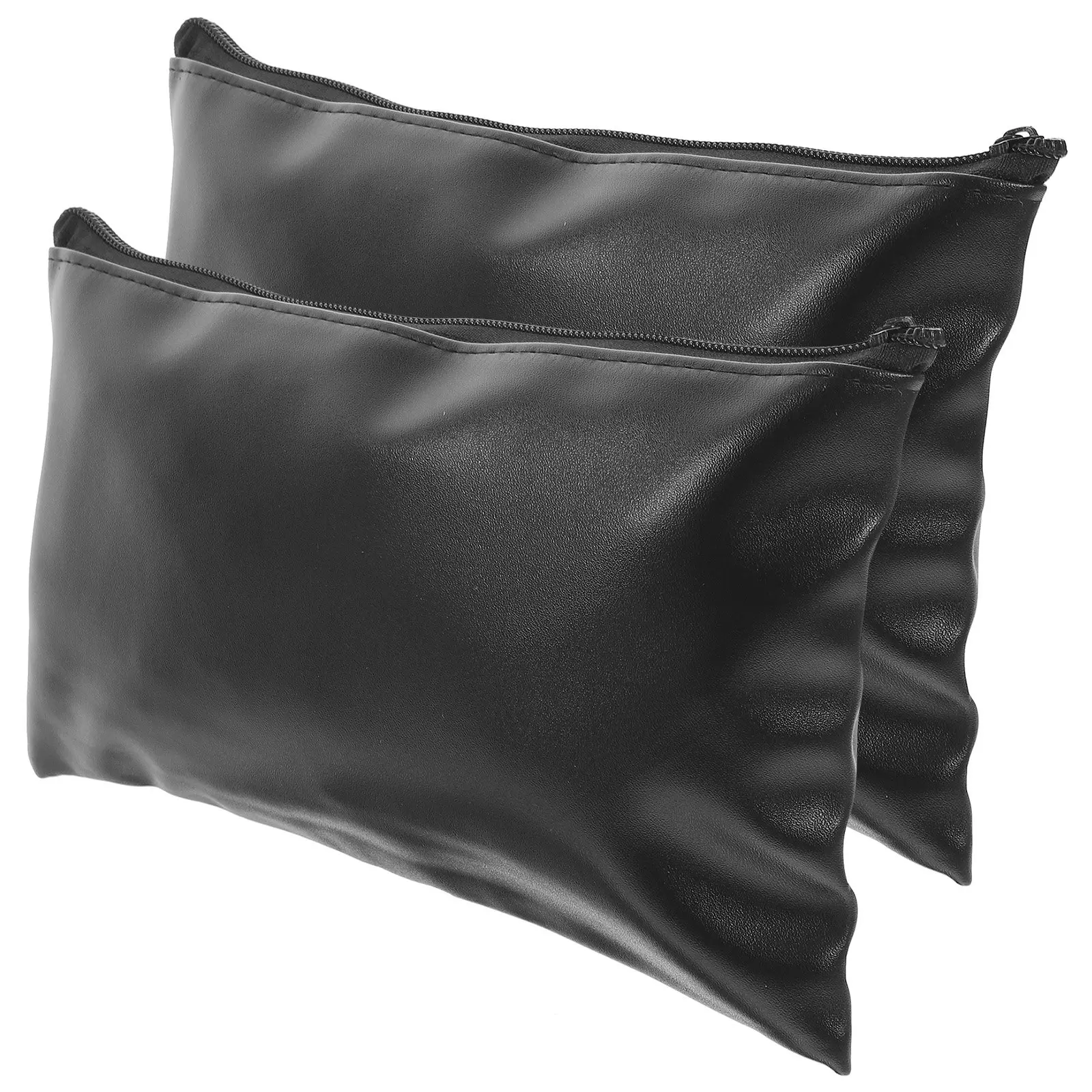 

2Pcs Premium File Pouch with Smooth Zipper Portable Document Holder for Bills Receipts Files Money Storage File