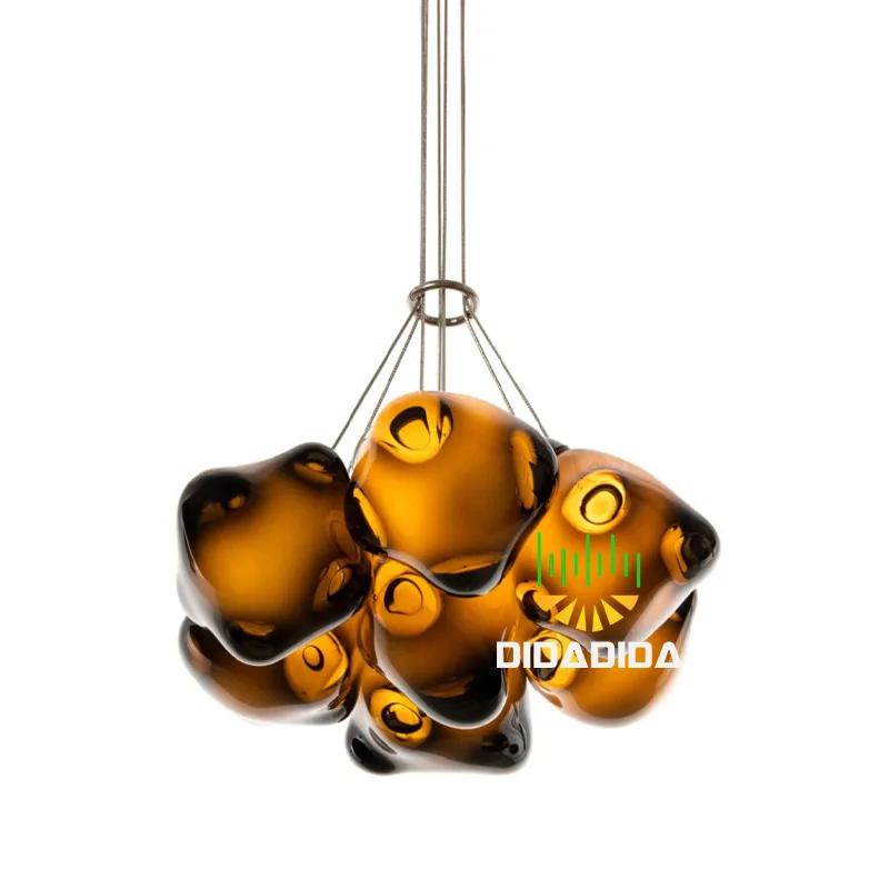 

Modern Black Glass Pendant Lamp - Dimmable Chandelier for Hallway, Lounge & Mansion - Elegant Ceiling Luster Lighting