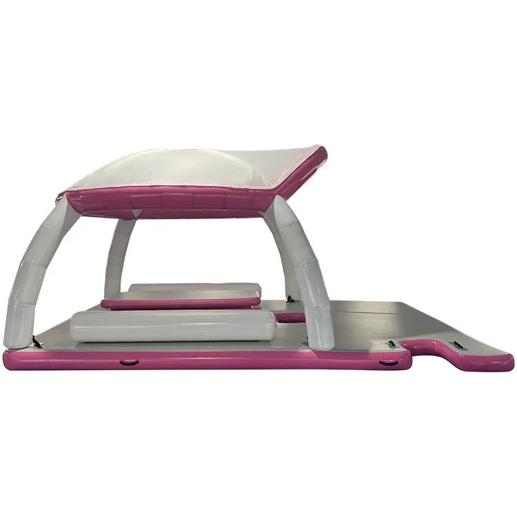 Customized custom yacht inflatable water float awning inflatable sofa bar tent sea docking floating pavilion view 3