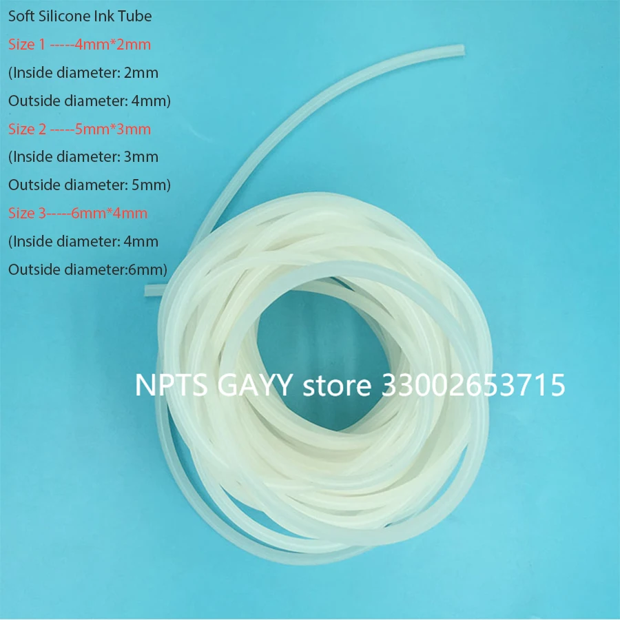 5M Silicone Ink Tube For Epson DX4 DX5 DX7 TX800 XP600 Mimaki Mutoh Roland Printer Cap Station Capping Assembly ASSY Hose Pipe