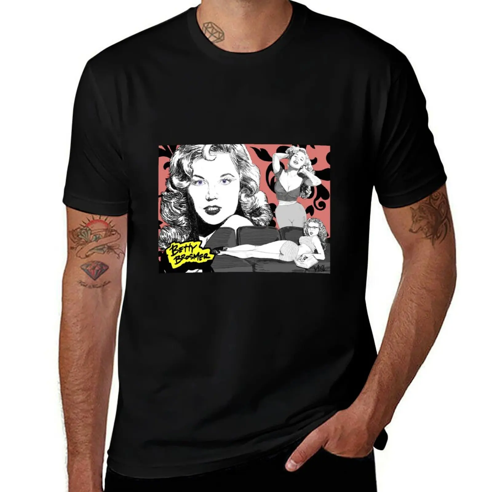 

Betty Brosmer portrait T-Shirt luxury t-shirt Personalized t-shirt valentines clothes customs mens graphic t-shirts anime