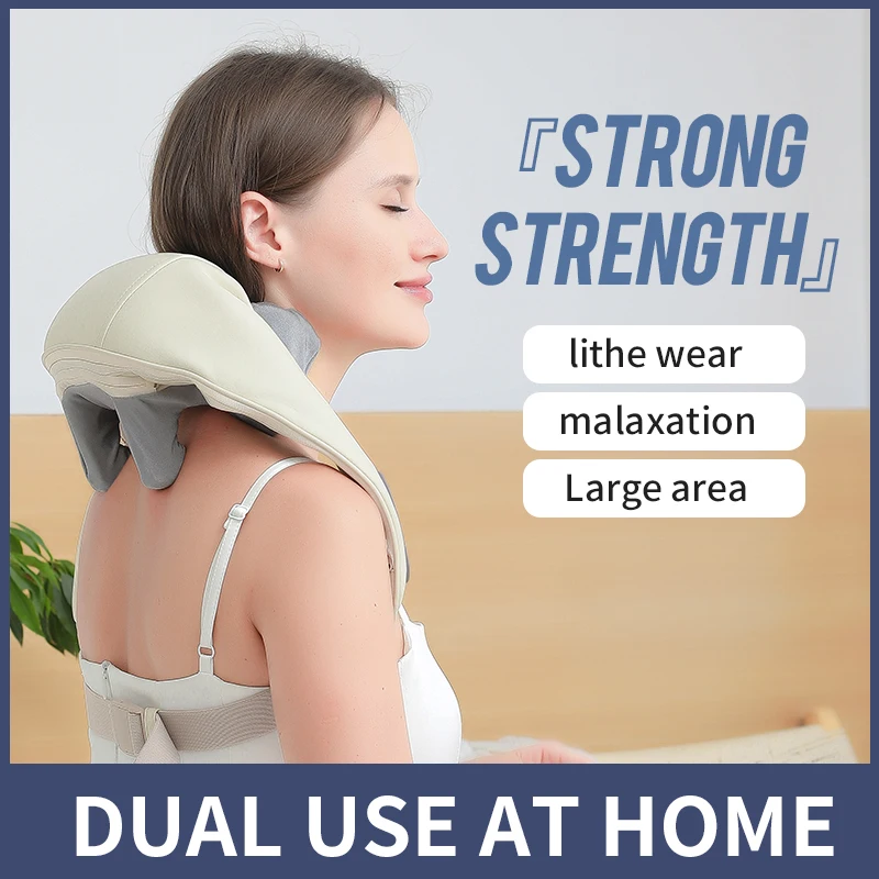 JYHealth shiatsu Neck shoulder massager Heating muscle kneading shawl Cervical electric all body Massage pillow masajeador tools