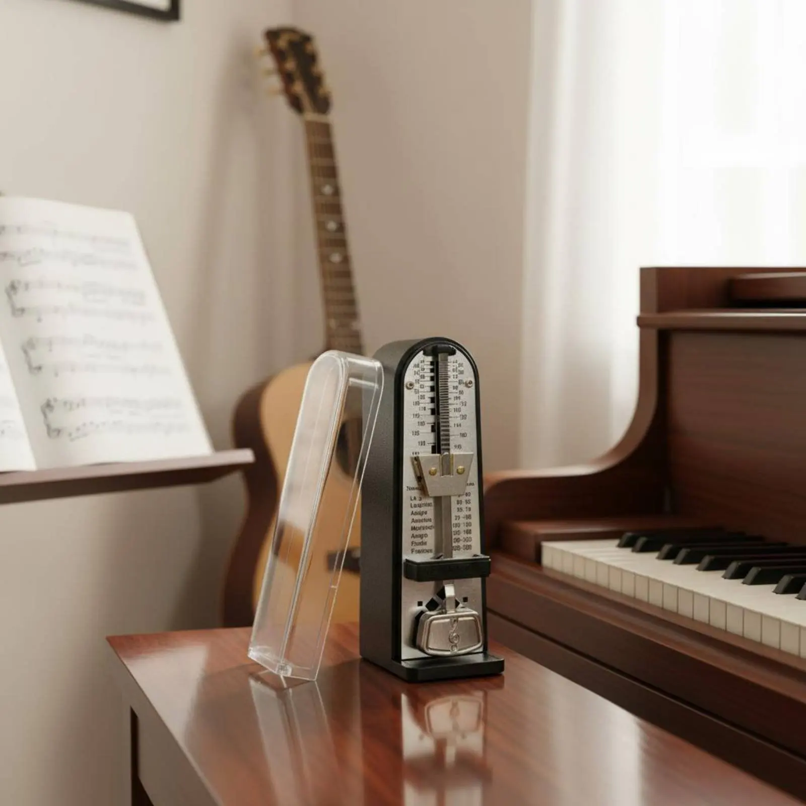 

Mini Mechanical Metronome No Battery Required Portable Tempo Counter Wind up Beat Timer Clear Scale Rhythm Device for Musicians
