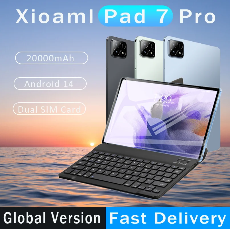 2024 New Xioaml Pad 7 Pro 11-inch HD 4K Tablet Android 14 GPS 5G Dual SIM Dual Standby Bluetooth WIFI Popular Tablet PC Portable