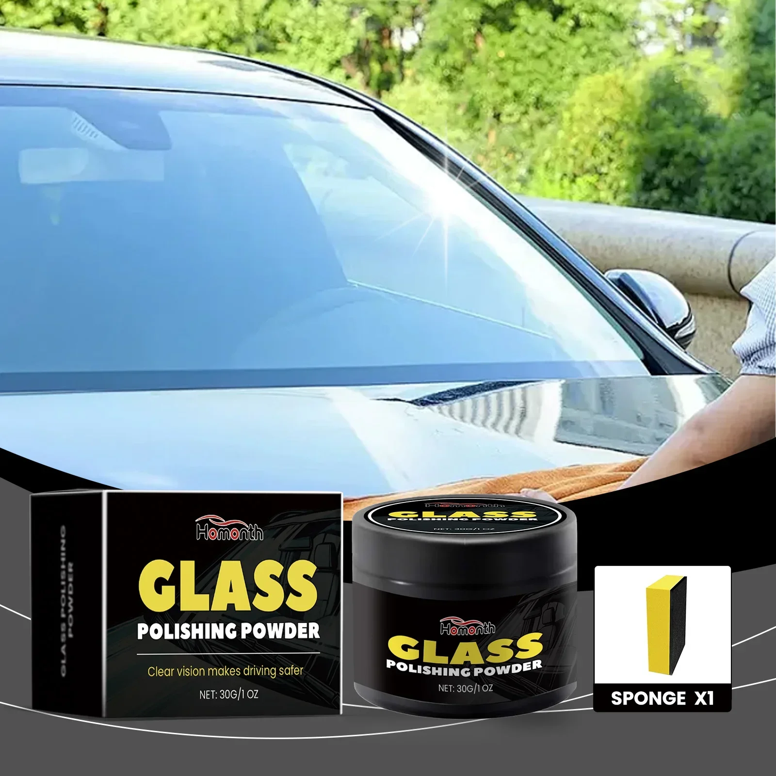 Glass Polishing Powder Car Glass Cleaner Car Windshield Water Repellent