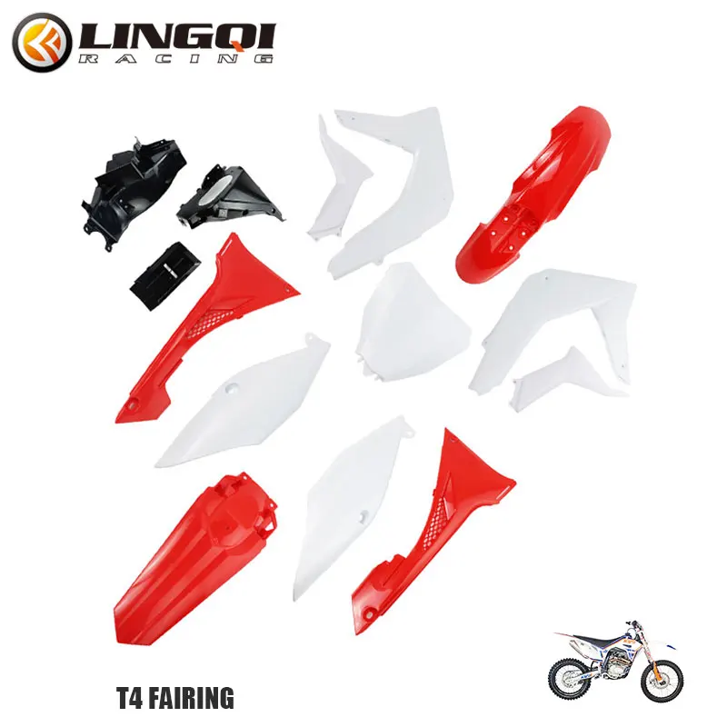 LINGQI Front Rear Mudguard Pit Dirt Bike Motorcycle Plastic Body Fender Fairing Kit for Kayo T4 Off Road Protection Spare Parts