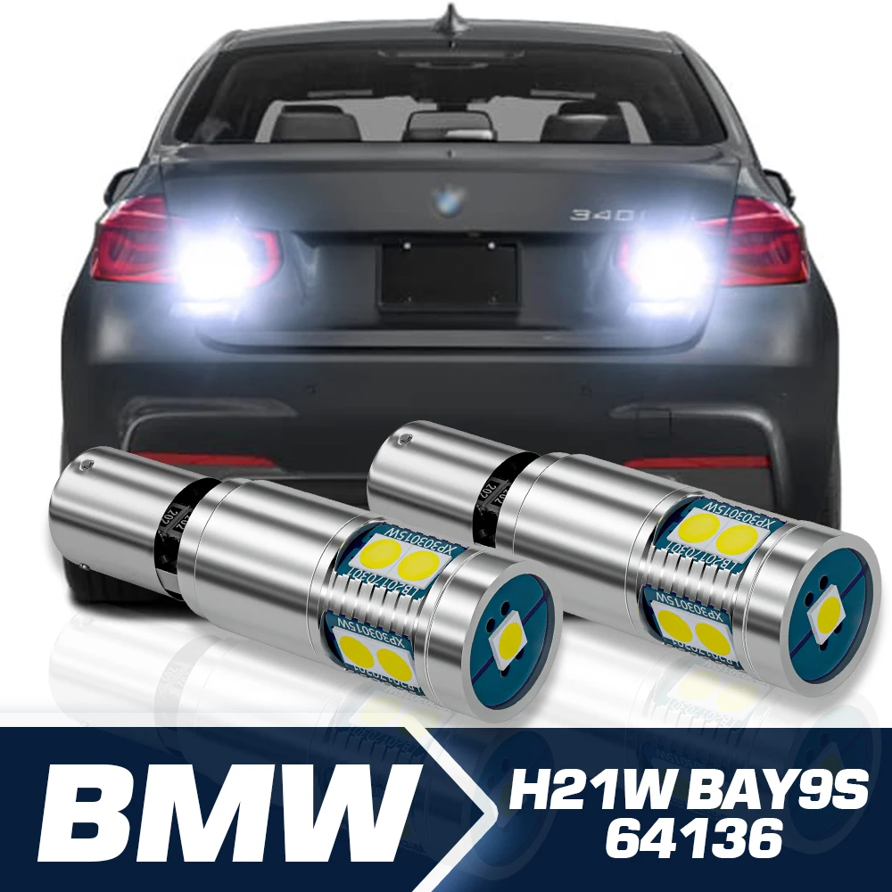 Bombilla LED de marcha atrás para coche, luz de marcha atrás de 2 piezas, accesorios Canbus H21W BAY9S 64136 para BMW F30 F80 F31 G30 F90 F11 G31 X3