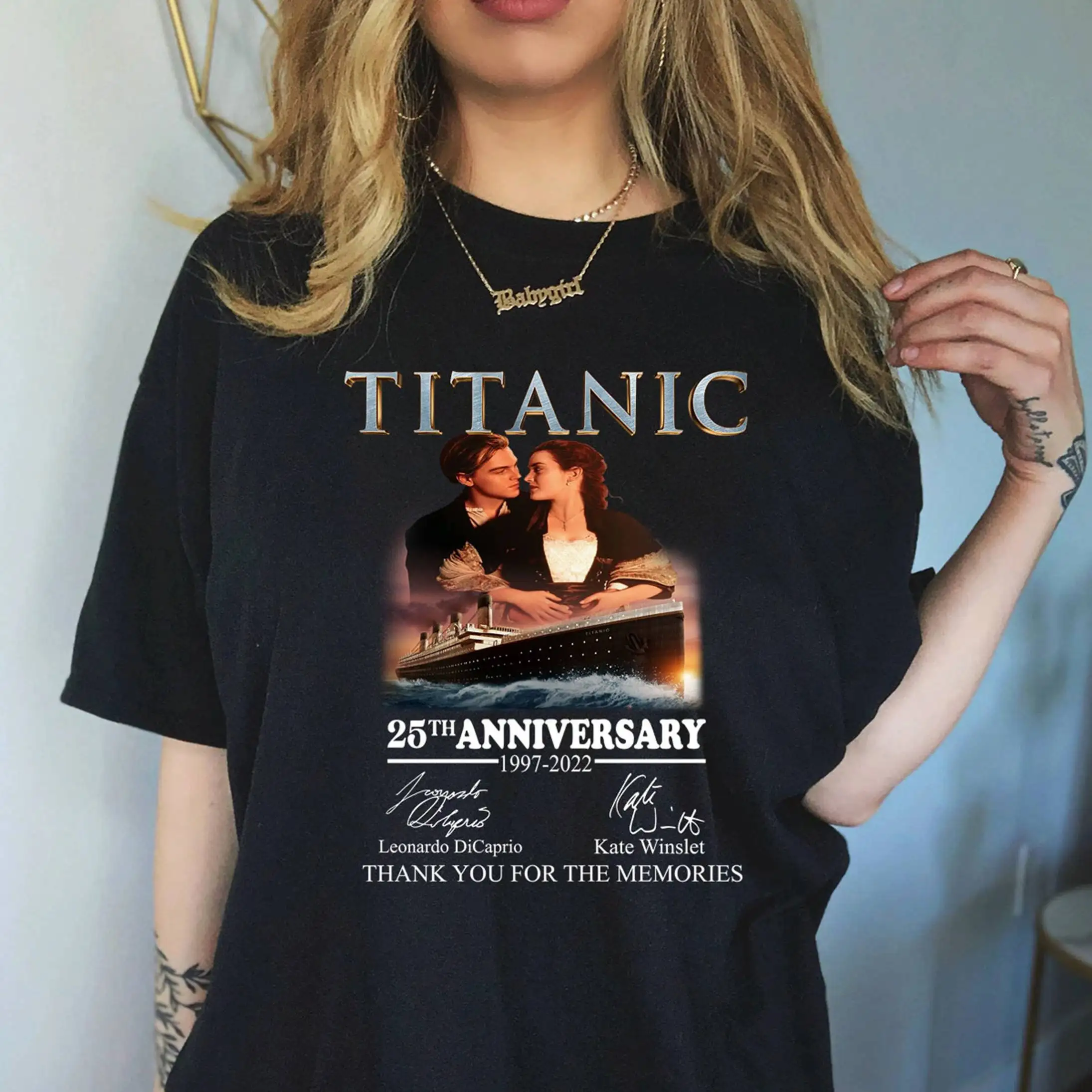 Titanic T Shirt 25th Anniversary 1997 2022 Thank You For The Memories Jack And Rose Lovers