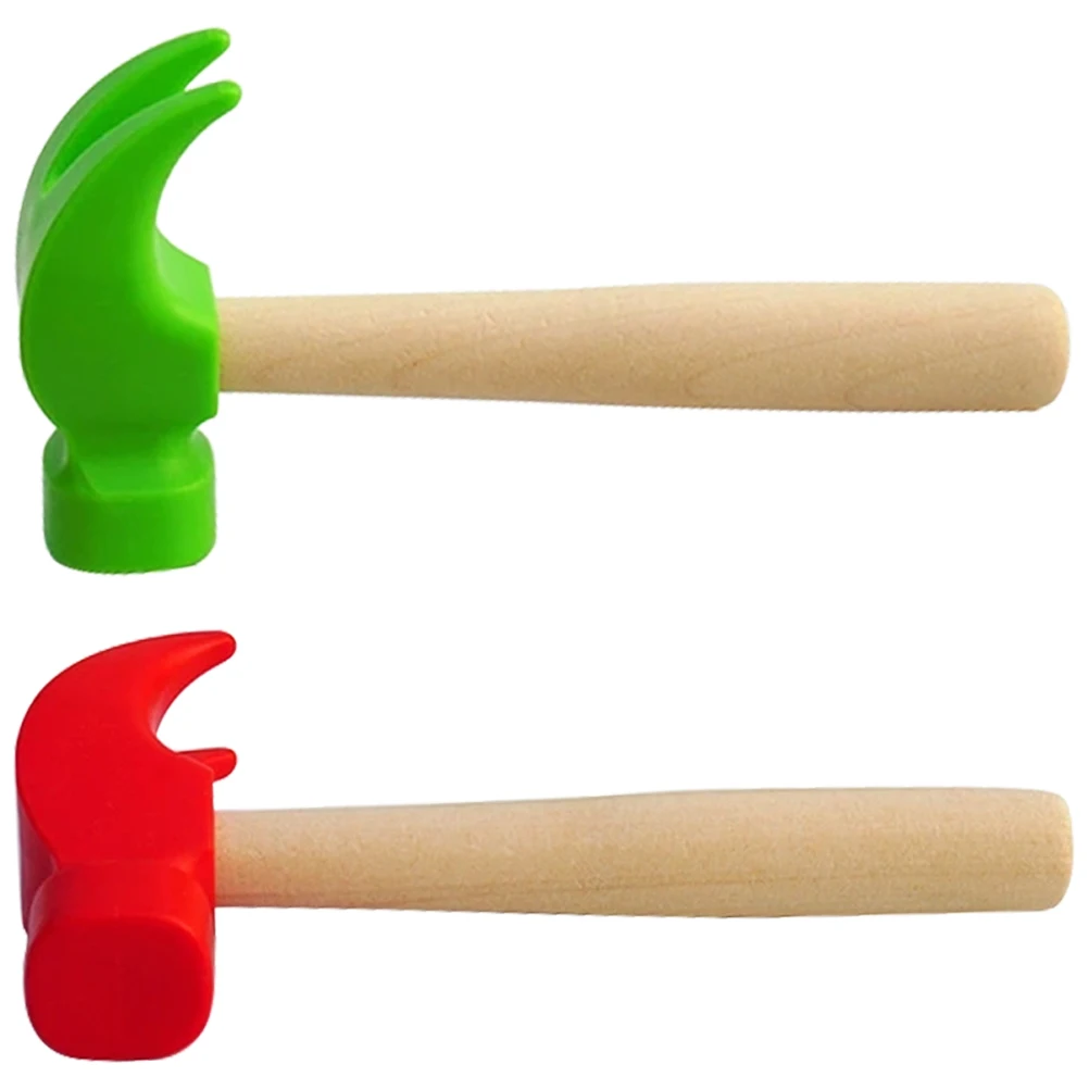 

2pcs Kids Hammer Toys Small Wooden Hammers Children Plaything Lightweight Smooth Handle Repair Tools Gift