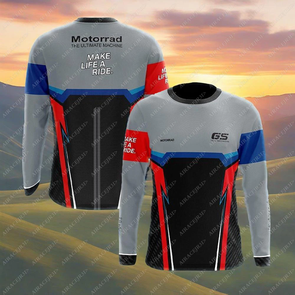 For BMW Motorrad R1250GS/R1200GS/ F850GS/F750GS/ Long sleeves T-Shirt Touring Motorcycle ADVENTURE Black Grey Summer Jerseys