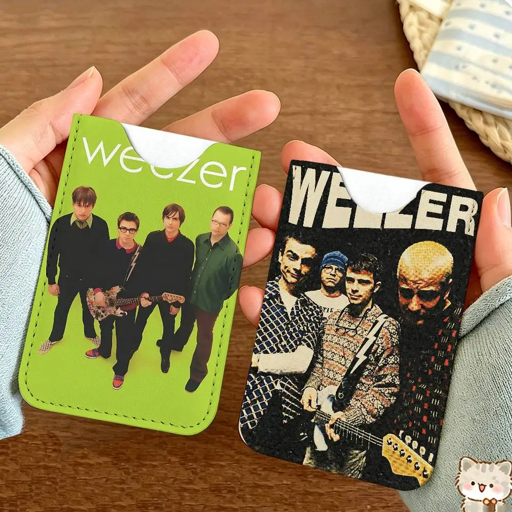 Classic Alternative Rock Band W-Weezer Ultra-Thin Mini Leather Card Holder Wallets for Men Women Lightweight Soft