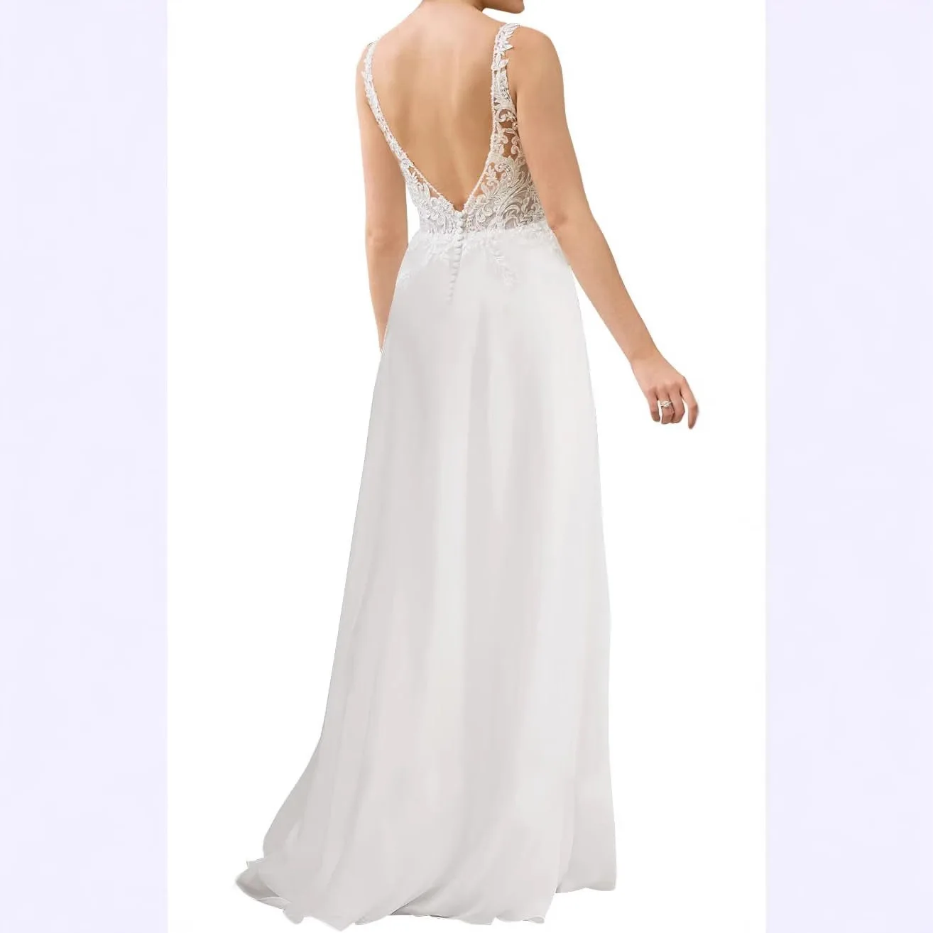 فستان زفاف خفيف فستان زفاف الكنيسة فستان زفاف بدون ظهر فساتين حفلات الزفاف مخصصة للفتيات