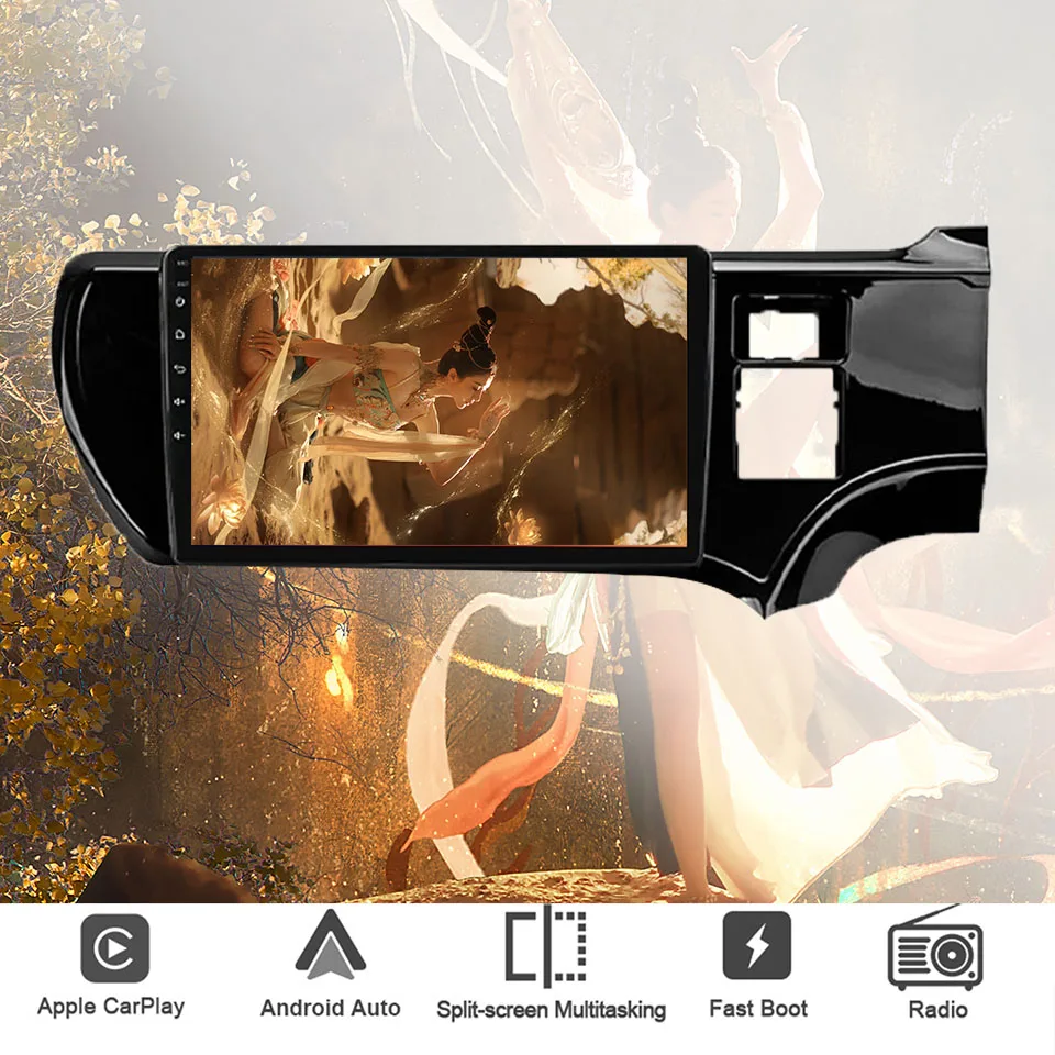 Android 14 8G+128G For Toyota Aqua 2011 2015 2017 Car Gps Navi Dvd HU Video Audio Stereo Player Multimedia Tape Recorder Carplay