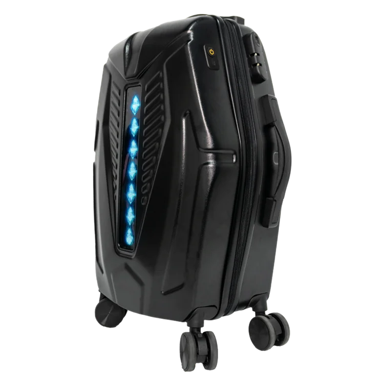 DIY Led Luggage Carbon Fiber Texture LED Travel Suitcase With Glowing Screen Accept Customize
