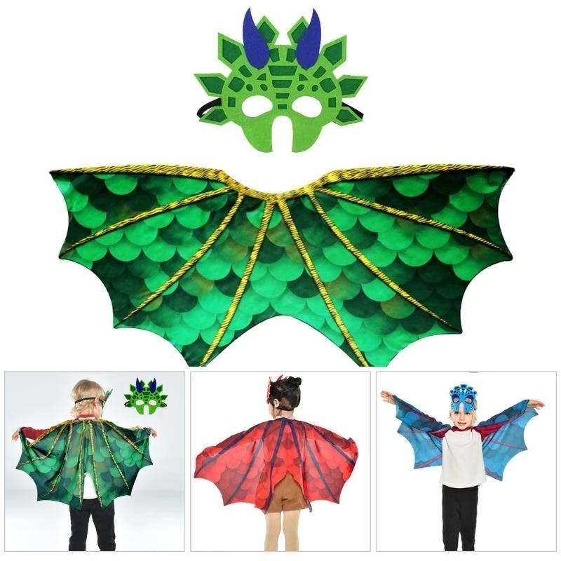 Accessoires Cosplay dinosaure 652F, à ailes dinosaure, masque dinosaure pour enfants, mascarade, noël, jeu