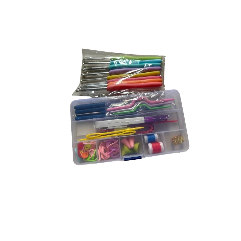 مجموعة خطافات كروشيه، مقابض مريحة وناعمة، مجموعة إبر الحياكة مع علبة لالتهاب المفاصل، مجموعة إبر الكروشيه للمبتدئين