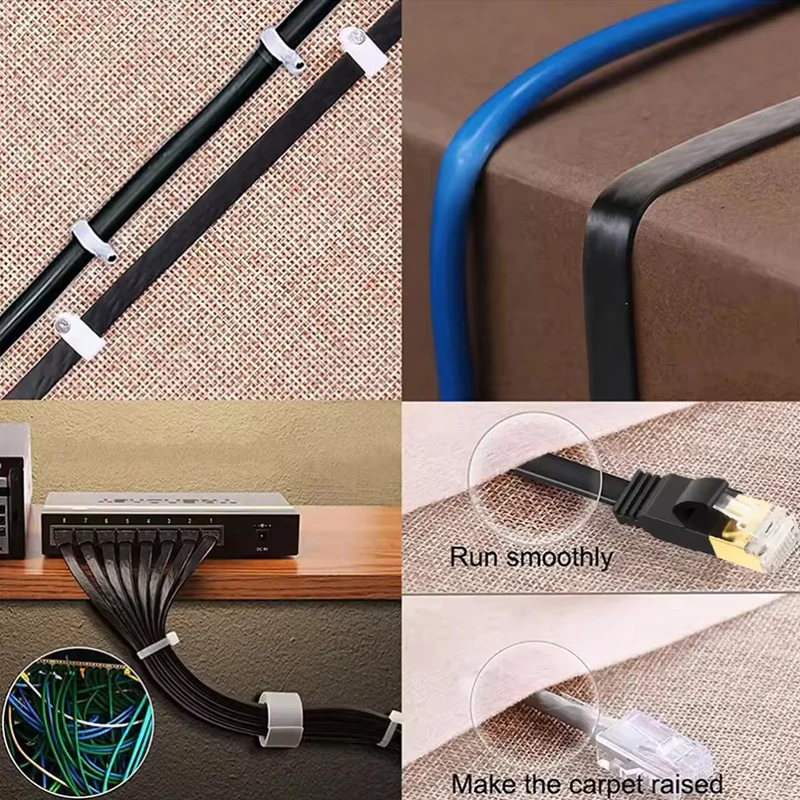 SFlat Ethernet Cable Cat5 Cat6 Cable Network LAN Cord Wire RJ45 For Router Computer