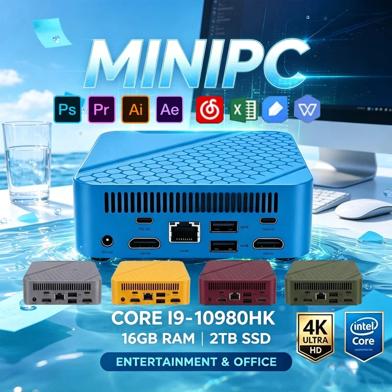 컬러풀 미니 PC, 인텔 I9‑10980HK, 윈도우11, 16GB RAM+2TB SSD, WiFi6 BT5.2, 게임, 스트리밍 및 영상 제작용 4K UHD 워크스테이션
