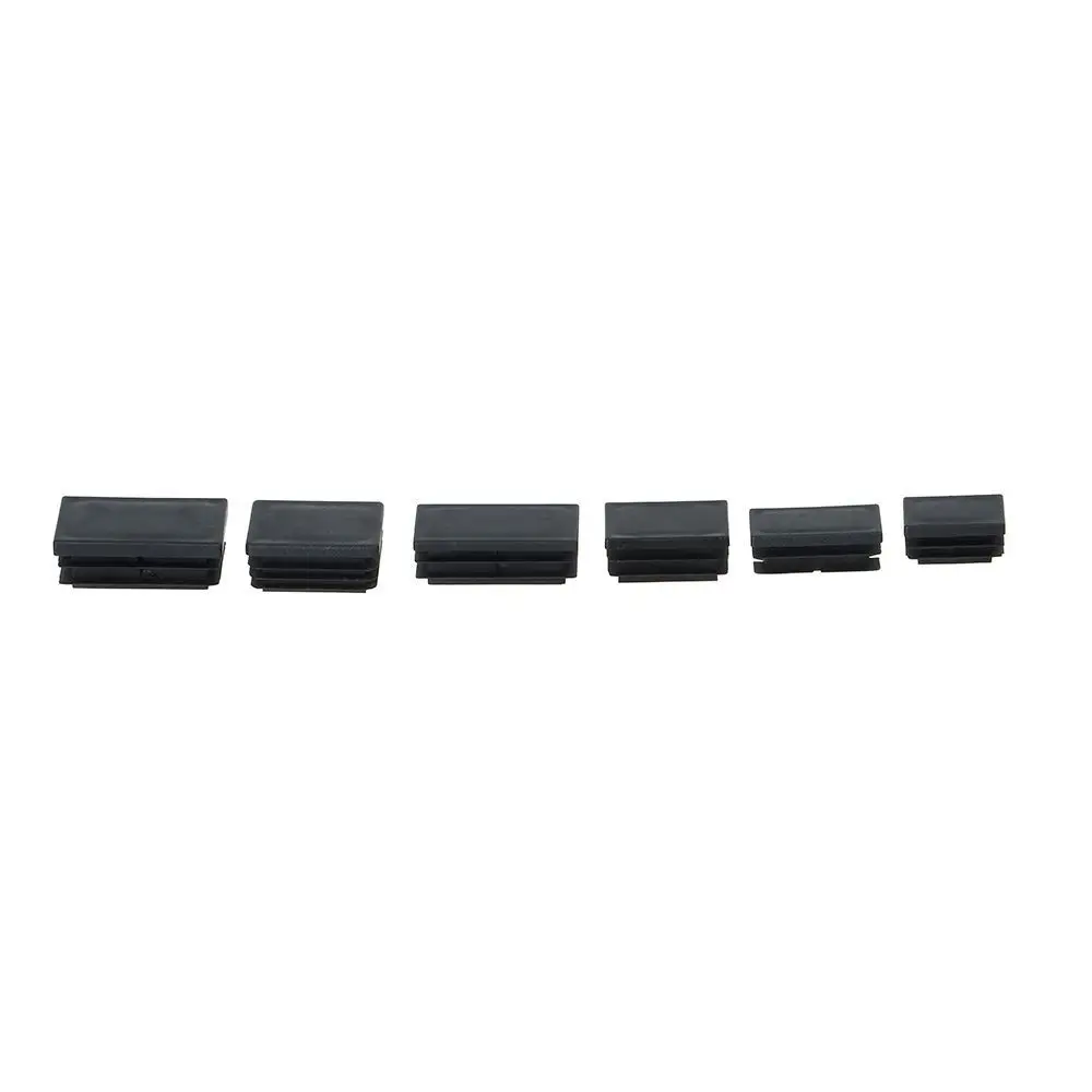 10pcs High Quality Plug Furniture Rectangular Pipe Plug Plastic Square Foot Cover Non-Slip Black Square Tube Cap