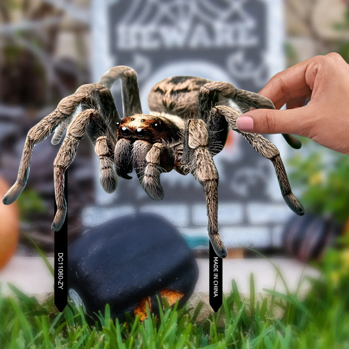 

Halloween Atmosphere Spider Death God Evil Pumpkin Garden Decoration Ground Plug Halloween Terror PVC Plug Series