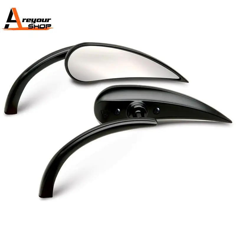 Mirrors RAD II Teardrop Chrome for Honda Suzuki Kawasaki Victory  Black