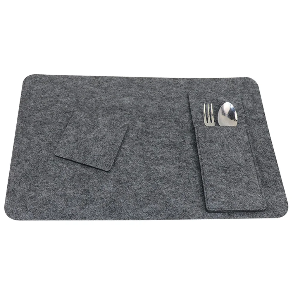 6 مجموعات ورأى تحديد الموقع كوستر شوكة حقيبة مجموعة مقاومة للحرارة طاولة طعام الحصير رمادي غرفة الطعام الجدول حماية الديكور