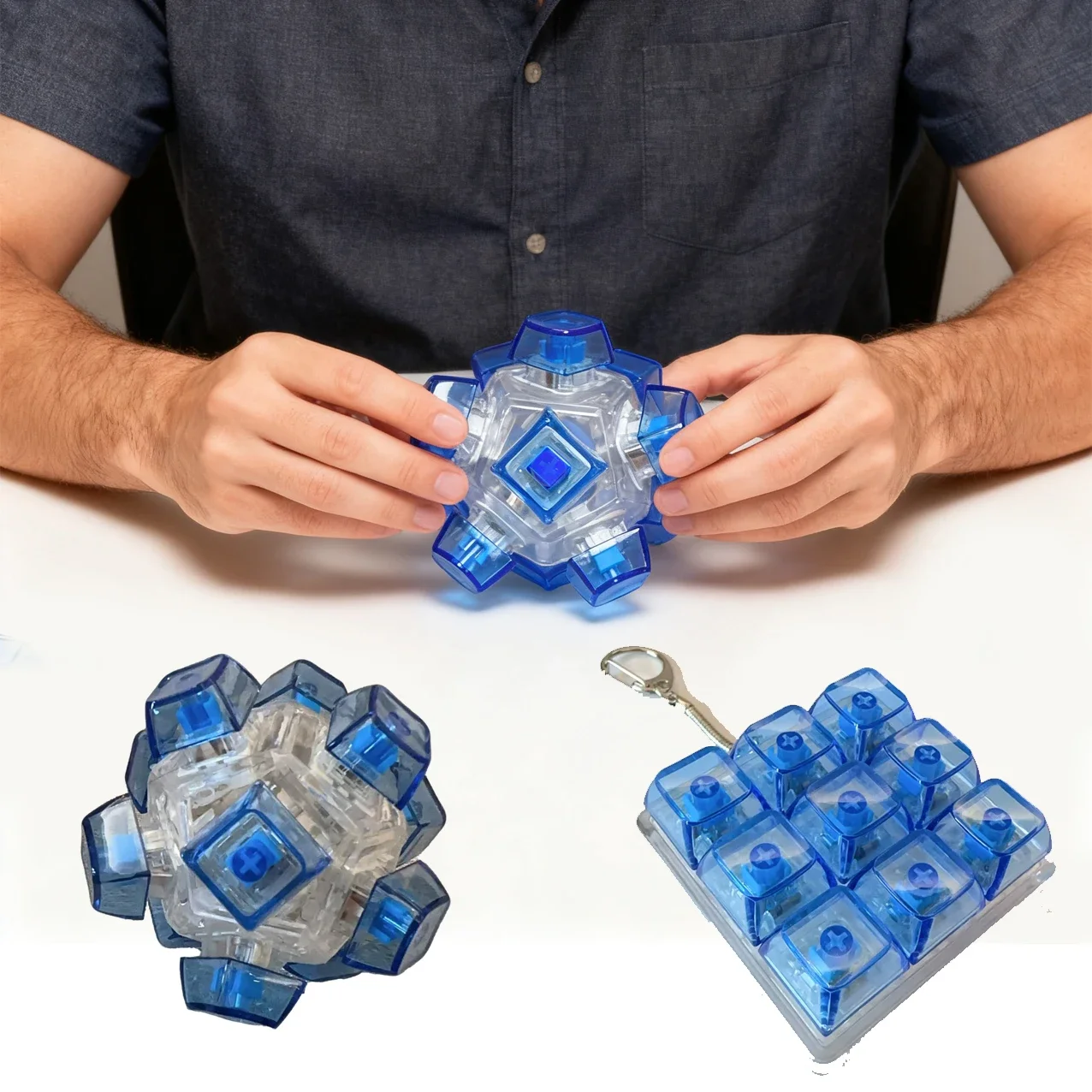 9/12 Keys Mechanical Keyboard Axis Tester Stress Relief Toy Keyboard Button Keycap Decompression Fidget Toys For Adults Gift