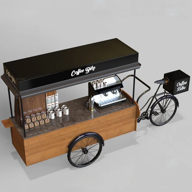 Customizable inverted three-wheeled stall car Wooden mall stall car Festival float