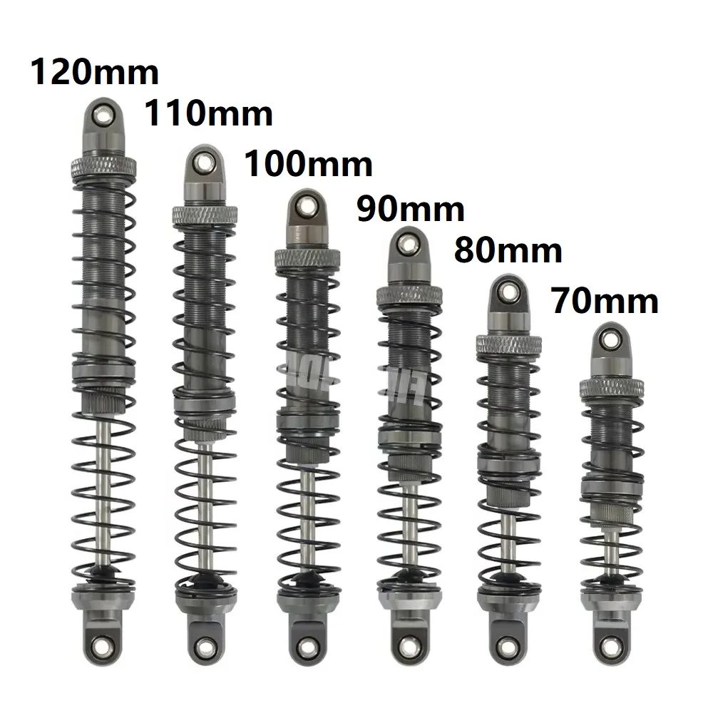 4PCS 1/10 RC Crawler Metal Shocks Gray 70mm 80mm 90mm 100mm 110mm 120mm for SCX10 Wraith RR10 TRX4 TRX6 ABSiMA Sherpa
