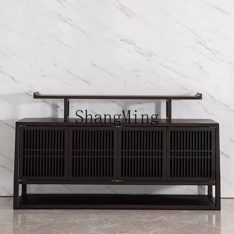 

LXY New Chinese Solid Wood Screen Cabinet Zen Entry Living Room Entrance Partition Dining Side Cabinet