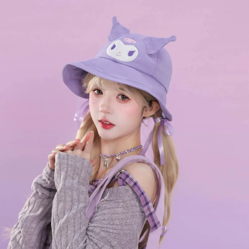 

Kawaii My Melody Kuromi Cinnamoroll bucket hat cute cartoon summer sun protection UV three-dimensional bucket hat holiday gift