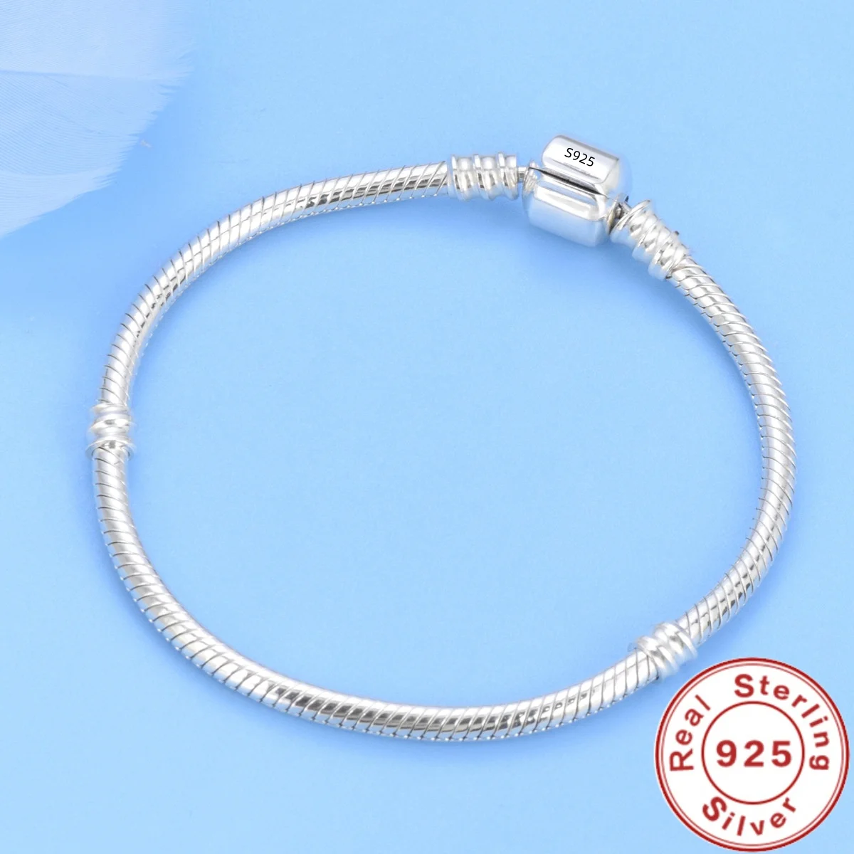 High quality bracelet 925 sterling silver classic bucket buckle bracelet fit original charm beads DIY women's jewelry Gifts