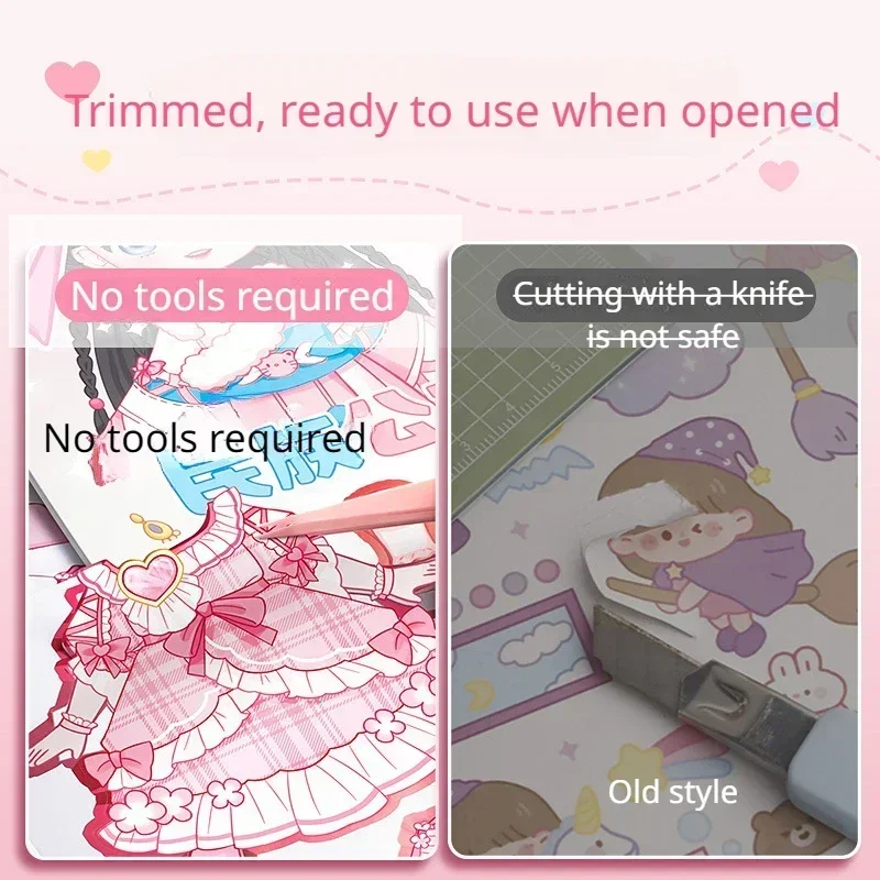 Replacement Sticker Book Super Cute Girl Stickers Pack Book Children's Cartoon Makeup Show Puzzle Cartoon Handmade DIY Materials